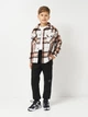 Детская теплая рубашка в клетку для мальчика Smile Time Warm Wool B ZR7-02-25.2 128 см Коричнево-белая клетка (st_2000000226019) - изображение 3