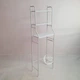 Полка над унитазом для ванной комнаты трехуровневая металлическая Toilet Rack, компактная напольная стойка-органайзер, универсальный стеллаж на 3 полки для хранения бытовой химии и аксессуаров Белая, PMW-3 - изображение 3