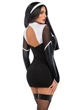Костюм монашки для рольових ігор чорного кольору Leg Avenue Holy Hottie розмір XS - зображення 2