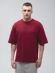 Набор футболок хлопковых длинных мужских Ray Oversize U0104M-3PACK3 S/M 3 шт Бежевый/Коричневый/Бордовый (RAY2000000038155) - изображение 4