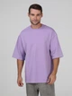 Набор футболок хлопковых длинных мужских Ray Oversize U0104M-Pink-Lilac S/M 2 шт Розовый/Лиловый (RAY2000000037882) - изображение 3