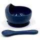 Силиконовая тарелка на присоске с ложкой – Navy Blue - изображение 1
