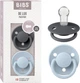 Пустушка BIBS 0-36 мiс De Lux Silicone Round - Baby Blue/Iron 2 шт. - изображение 1