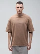 Набор футболок хлопковых длинных мужских Ray Oversize U0104M-4PACK4 2XL/3XL 4 шт Бежевый/Коричневый/Темно-серый/Черный (RAY2000000038629) - изображение 3