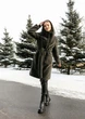Пальто с капюшоном из экомеха 1062-1M-C Хаки M - изображение 13