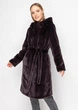 Пальто с капюшоном из экомеха 1062-1M-C Фиолетовый M - изображение 2