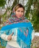 Українська народна хустка Надія 140*140 см блакитна - зображення 4