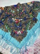 Українська народна хустка Марта візерунок 110*110 см блакитна - зображення 5