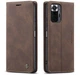 Чехол-книжка CaseMe из нубука для Xiaomi Redmi Note 10 Pro Тёмно-коричневый - изображение 4