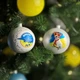 Ялинкова іграшка новорічна куля Santa Shop Патріотична Пес Патрон Білий 8,5 см (4820001113525) - зображення 4