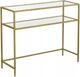 Консольний столик, консоль для вітальні з полицею VASAGLE GLAMOUR 100x80x35 Gold - зображення 1
