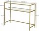 Консольний столик, консоль для вітальні з полицею VASAGLE GLAMOUR 100x80x35 Gold - зображення 2