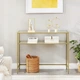 Консольний столик, консоль для вітальні з полицею VASAGLE GLAMOUR 100x80x35 Gold - зображення 3