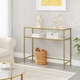 Консольний столик, консоль для вітальні з полицею VASAGLE GLAMOUR 100x80x35 Gold - зображення 8
