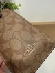 Coach C7397 Smartphone Shoulder COACH Coated Canvas Smooth Leather Signature Phone Crossbody Pouch Crossbody Pouch Crossbody Chain Smartphone Shoulder Bag Khaki - изображение 3