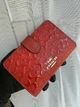 Гаманець coach medium corner zip wallet червоний натуральна шкіра + подарункове пакування - изображение 8