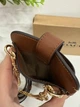 Coach C7397 Smartphone Shoulder COACH Coated Canvas Smooth Leather Signature Phone Crossbody Pouch Crossbody Pouch Crossbody Chain Smartphone Shoulder Bag Khaki - изображение 6