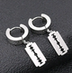 Сережки конго Fashion Jewerly лезвия женские мужские висячие моносерьга серебристые (SVS) - изображение 3