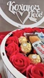 Подарунковий набір дружині Кохаю Тебе на 8 Березня на День народження з солодощами Kinder та мильним трояндами - изображение 3