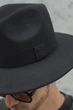 Мужская Шляпа Fedora Черная С Лентой - (364885) - изображение 4