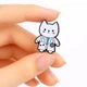 Значок (пин) BROCHE брошь бижутерия Медицина Кот-врач белый BRGV115136 - изображение 2