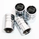 Набор защитных колпачков SUNROZ Caps на ниппель для Вольво Long Silver Volvo (Logo black Des2), 4 шт (A-672400) - изображение 1