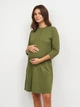 Нічна сорочка з рукавом 3/4 для вагітних та годування Koko boutique XXL, хакі - зображення 1