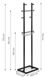 Wieszak na ubrania ModernHome by Multistore stojący 8 haczyków metal 175 cm czarny (VKY-6084) - obraz 4