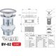 Донный клапан для раковины Zerix BV-02 1 1/4'' без перелива автоматический СLICK-СLACK (Цвет хром - изображение 3