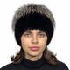 Шапка норковая вязаная Меховой Стиль Звездочка 54-60 Черный (100/F) - изображение 2