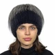 Шапка норковая вязаная Меховой Стиль Звездочка 54-60 Синий ирис (100/N) - изображение 2