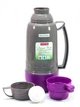Термос пластиковый со стеклянной колбой 1,8 л фиолетовый Kamille KM-2081 - изображение 2