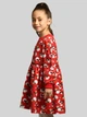 Платье для девочки BIGU трикотажное Снеговики Красное 104-110 см / 4-5 лет - изображение 2