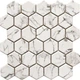 Мозаика керамическая Котто керамика HEXAGON HP 6050 295х295 мм белая с принтом для кухни фартука - изображение 1