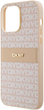 Etui DKNY Leather Mono Stripe & Metal Logo do Apple iPhone 14 Pro Pink (3666339260651) - obraz 6