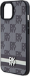 Etui DKNY Leather Checkered Mono Pattern & Printed Stripes do Apple iPhone 13/14/15 Black (3666339263157) - obraz 4