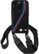 Etui plecki BMW M Edition Carbon Tricolor Lines & Strap do Apple iPhone 16 Pro Black (BMHCP16L23PSVTK) - obraz 2