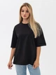 Набор футболок хлопковых оверсайз длинных женских Ray Oversize U0104W-4PACK4 S/M 4 шт Бежевый/Коричневый/Темно-серый/Черный (RAY2000000038575) - изображение 4