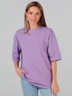 Набор футболок хлопковых оверсайз длинных женских Ray Oversize U0104W-4PACK1 2XL/3XL 4 шт Светло-зеленый/Лиловый/Голубой/Синий (RAY2000000038322) - изображение 3
