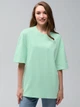 Набор футболок хлопковых оверсайз длинных женских Ray Oversize U0104W-4PACK3 L/XL 4 шт Светло-зеленый/Голубой/Темно-серый/Черный (RAY2000000038490) - изображение 2