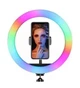 Кольцевая Лампа светодиодная 38см селфи кольцо с регулировкой яркости MJ38 RGB Черный - изображение 1
