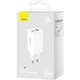Зарядний пристрій Baseus 2xUSB-C 65 W + 1xUSB GaN + cable USB-C to USB-C 100 W 1.0m white (CCGP120202) - зображення 6