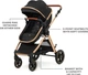 Универсальная коляска 3 в 1 KinderKraft Esme Pro Pure Black (00-00305355) - изображение 3