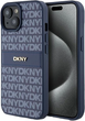 Etui DKNY Leather Mono Stripe & Metal Logo do Apple iPhone 13/14/15 Blue (3666339260811) - obraz 1