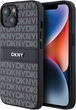 Etui DKNY Leather Mono Stripe & Metal Logo do Apple iPhone 13/14/15 Black (3666339260392) - obraz 1