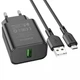 Сетевое зарядное устройство Borofone BA72A Spring QC3.0/18W Black +кабель Micro - изображение 2