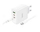 Сетевое зарядное устройство Hoco N30 Glory PD65W three-port (USB + 2USB-C) fast charger White - изображение 3