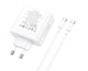 Сетевое зарядное устройство Hoco N30 Glory PD65W three-port (USB + 2USB-C) fast charger White - изображение 4