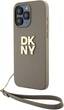 Etui DKNY Wrist Strap Stock Logo do Apple iPhone 15 Pro Max Beige (3666339264901) - obraz 1