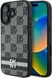 Панель DKNY Checkered Pattern & Printed Stripes для Apple iPhone 16 Black (3666339334109) - зображення 1